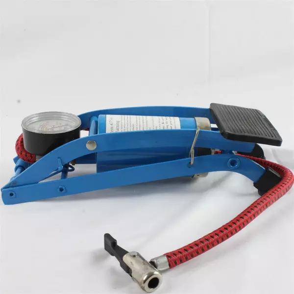 Harbor Freight Foot Pump with Pressure Gauge 20” Hose Adapters NOB Pre-Owned