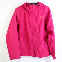 North Face Women's Pink Full Zip Hooded Jacket Long Sleeve Multiple Pockets Sz L