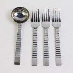 Lot Of 4 Libbey LYF5 (Stainless) Flatware 3 Salad Forks 8.75" & 1 Ladle 7"