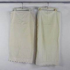 Lot of 2 Off-White Cotton Cutwork King Size Pillowcases