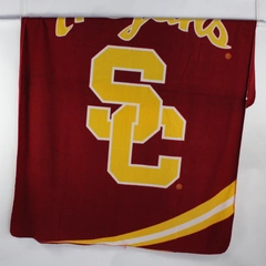 Unbranded USC Trojans Yellow/Red Fleece Throw Blanket Lightweight 66" x 89"