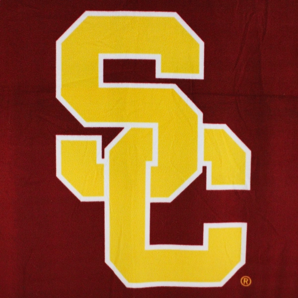 Unbranded USC Trojans Yellow/Red Fleece Throw Blanket Lightweight 66" x 89"
