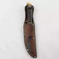 Vintage Collectible Fixed Blade Knife made by Western Includes Leather Sheath