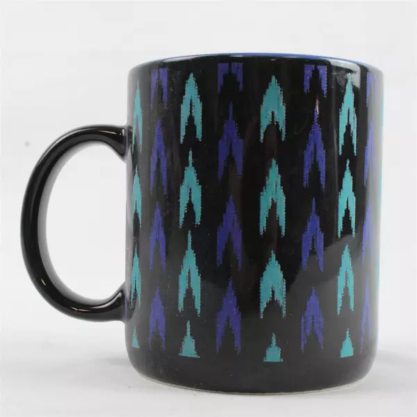 Riviera Van Beers Ceramic Mug by Signature Housewares Black & Blue Design