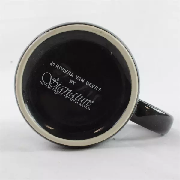 Riviera Van Beers Ceramic Mug by Signature Housewares Black & Blue Design