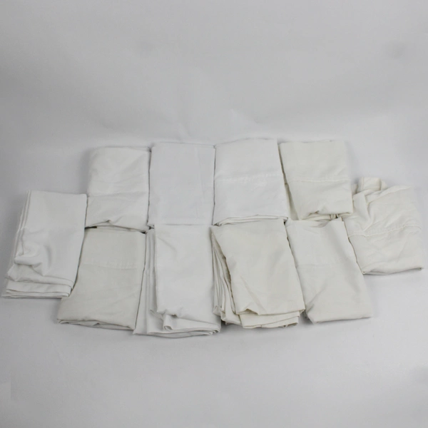 Lot of 10 White and Off-White Standard Pillowcases DIY Fabric Crafts