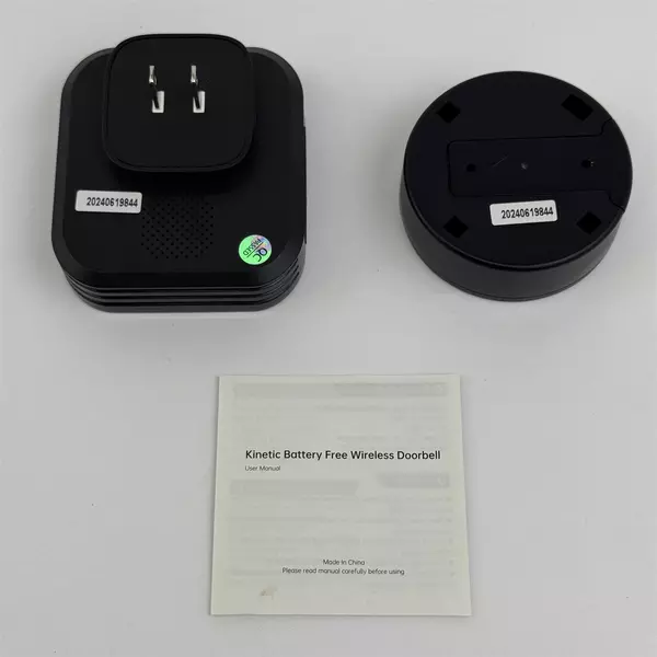 Black Kinetic Battery Free Wireless Doorbell Open Box Works