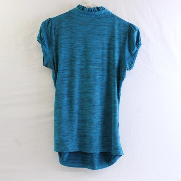 HeartSoul Blue Ruffled Cap Sleeve Blouse Women's Size Medium