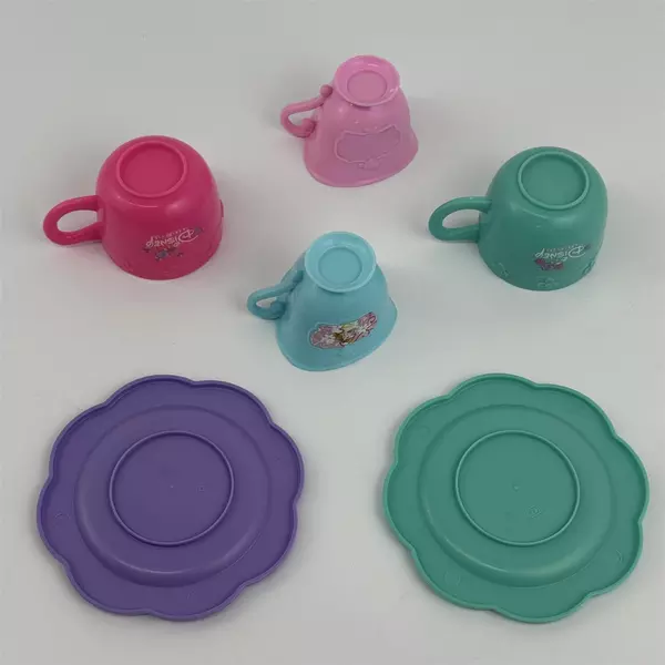 4 CDI Disney Princess Child's Pretend Play Plastic Tea Cups And 2 Plates 