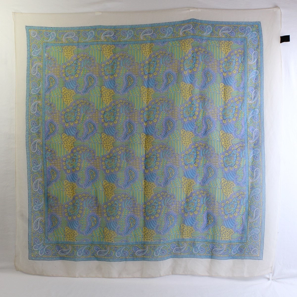 Made of Me Sheer Blue and Green Paisley Women's Scarf 40" x 43"