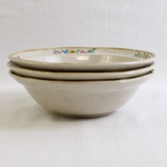 Set of 3 VTG International Tableworks Heartland Stoneware Cereal Bowls 6 3/4"