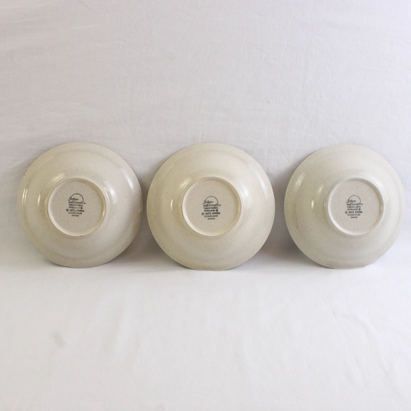 Set of 3 VTG International Tableworks Heartland Stoneware Cereal Bowls 6 3/4"