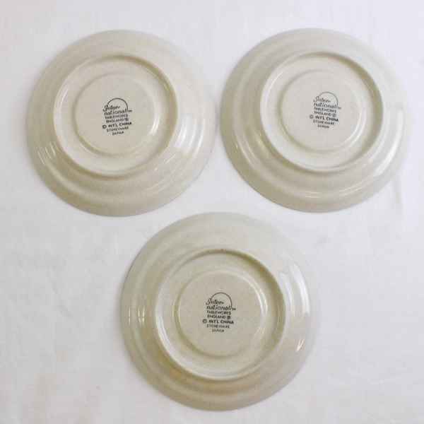 Set of 3 Vintage International Tableworks Heartland Stoneware Saucers