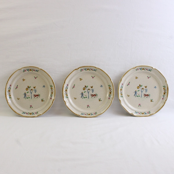 Set of 3 VTG International Tableworks Heartland Stoneware Salad Plates 7 3/4"