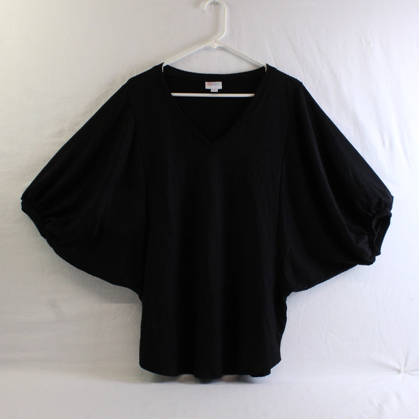 LuLaRoe Black Dolman Sleeve V-Neck Top Women's Size Small