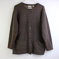 Fashion Bug Brown Knit Cardigan Women's Size 14/16W FLAWED