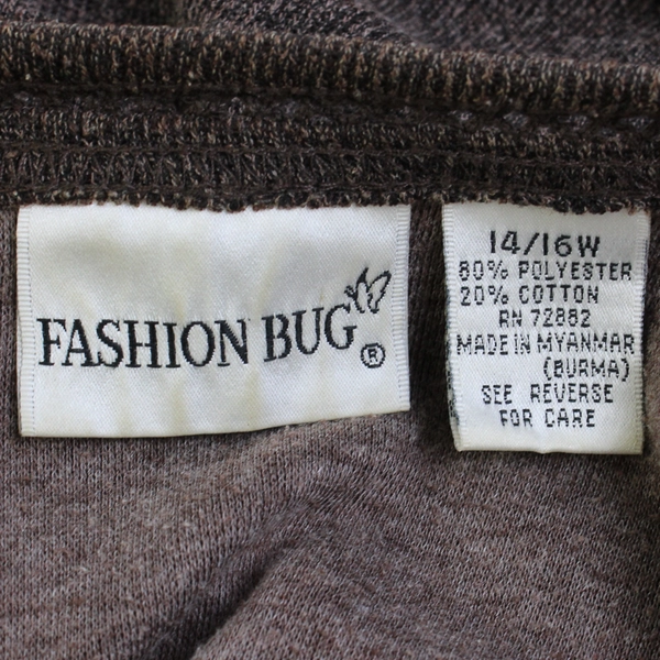 Fashion Bug Brown Knit Cardigan Women's Size 14/16W FLAWED