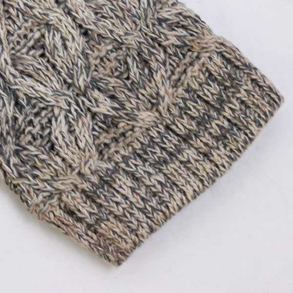 Jeanne Pierre Beige and Gray Marled Knit Cotton Sweater Women's Size Medium