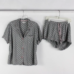 Seeing Stars 2 Pc Gray and White Shirt Shorts Pajama Set Women's XL