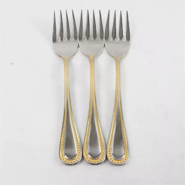 Lot of 3 Towle Manchester Gold Individual Salad Forks 6.5" Pre-Owned