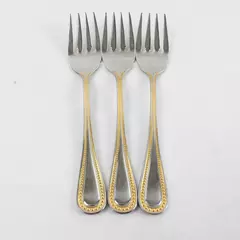 Lot of 3 Towle Manchester Gold Individual Salad Forks 6.5" Pre-Owned
