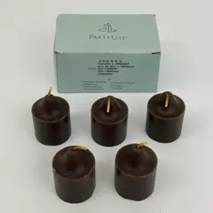 5 Party Lite Votive Candles Teakwood And Cardamon V06443 Original Worn Box