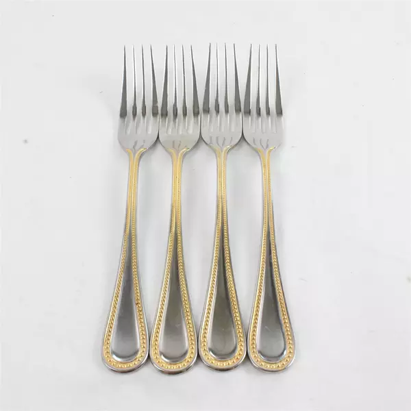 Lot of 4 Towle Gold Manchester 8" Dinner Forks Flatware