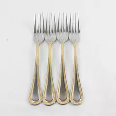 Lot of 4 Towle Gold Manchester 8" Dinner Forks Flatware