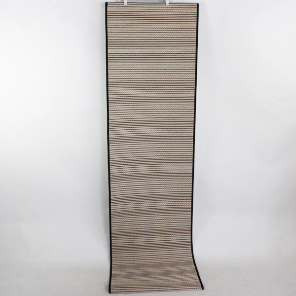 Unbranded Beige and Black Striped Hallway Runner Rug 85" x 24"