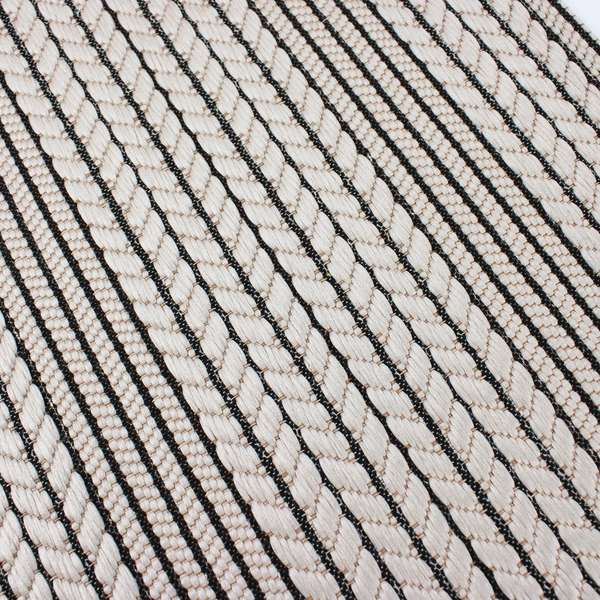 Unbranded Beige and Black Striped Hallway Runner Rug 85" x 24"