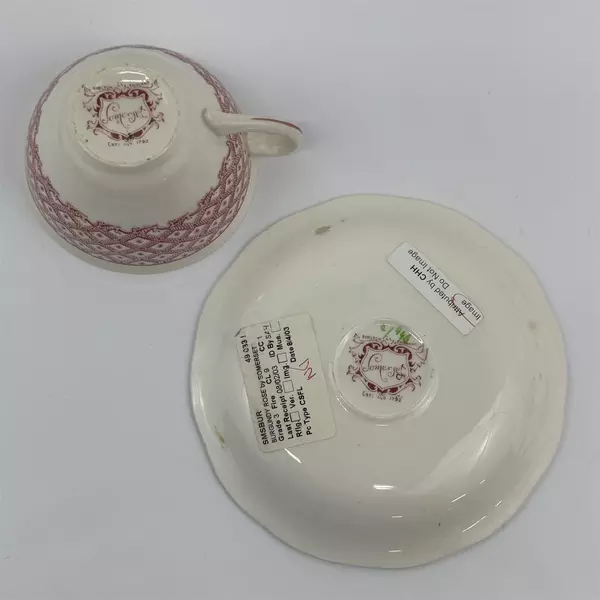 Somerset Burgundy Rose Bone China Tea Cup and Saucer