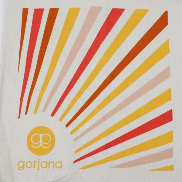 Gorjana Sun Patterned Canvas Tote Bag Shoulder Bag 100% Cotton 14.75" x 16"