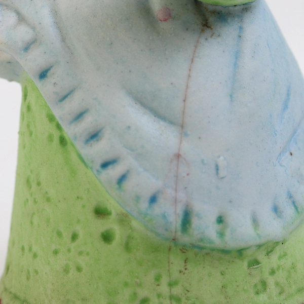 Vtg 1979 Jasco Bisque Porcelain Girl Bell Blue Bonnet Green Dress 