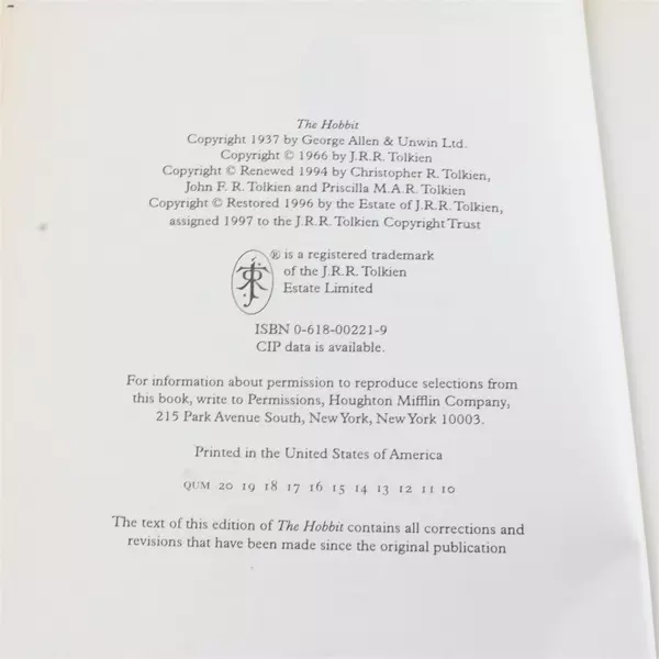 The Hobbit or There and Back Again by J.R.R. Tolkien Paperback 1999