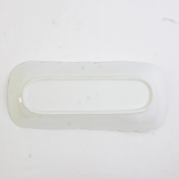 Unbranded White Porcelain with Florals and Bows Celery Dish