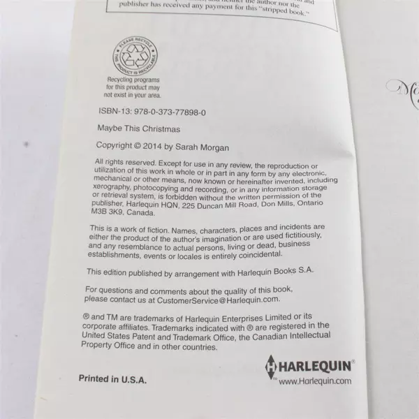 Maybe This Christmas by Sarah Morgan Paperback Holiday Romance Book 2014