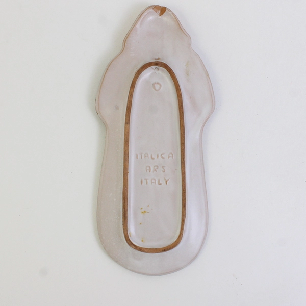 Italics ARS Italy Vintage Woman and Chicken Spoon Rest Hand Painted 8.5"