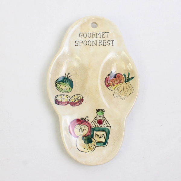 Unbranded Ceramic Gourmet Spoon Rest Veggie Paintings