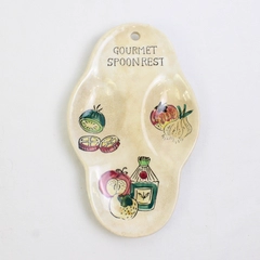 Unbranded Ceramic Gourmet Spoon Rest Veggie Paintings