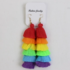 NWT Unbranded Rainbow Colored Tassel Earrings 5"x1"