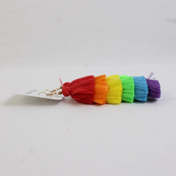 NWT Unbranded Rainbow Colored Tassel Earrings 5"x1"