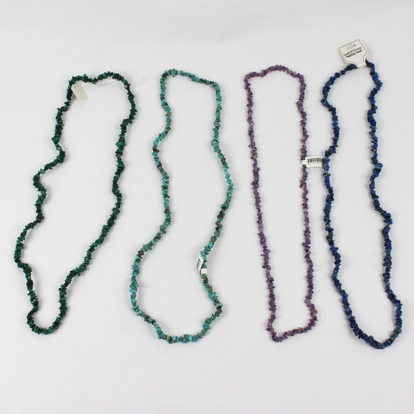 Lot of 4 Stringed Beads Purple, Blue, and Shades of Green