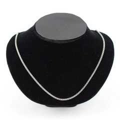 Silver Popcorn Designer Necklace 29.5” With 2” Extender Double Link Mesh Chain