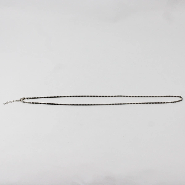 Silver Popcorn Designer Necklace 29.5” With 2” Extender Double Link Mesh Chain