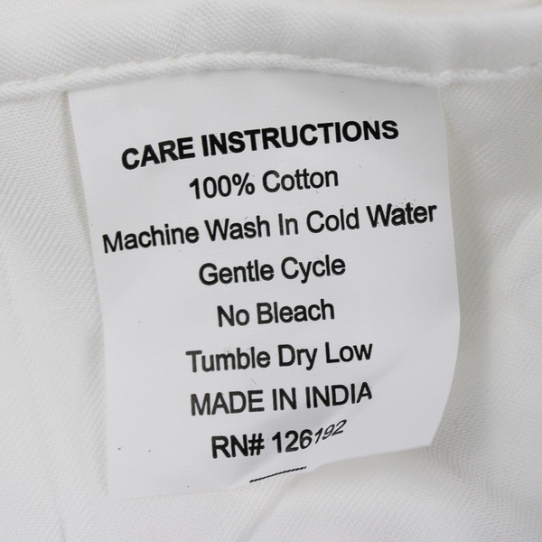 Yogi International 2 Pc Twin Size White Cotton Flat & Fitted Bedsheet Set