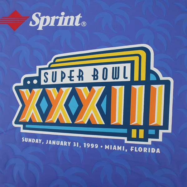 Lot Of 2 NFL Super Bowl 33 (1999) Stadium Seat Cushion Miami, FL 15" x 15"