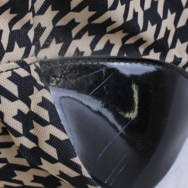 Jessica Simpson Black/Cream Houndstooth Large Tote Bag Faux Leather