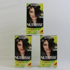3x Garnier Nutrisse 41 Iced Coffee Dark Nude Brown Ash Permanent Hair Color