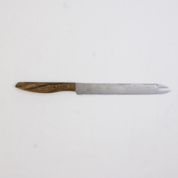 Lot 2 VTG Household Surgical Stainless Serrated Double-Sided Knives 7.5" Blades