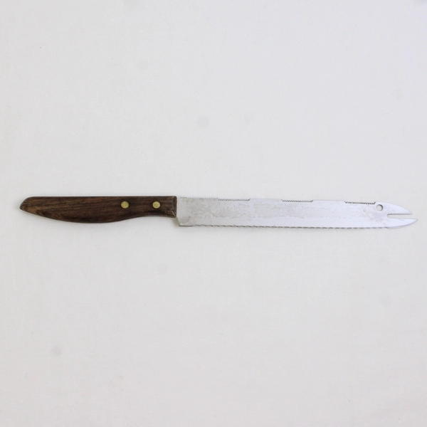 Lot 2 VTG Household Surgical Stainless Serrated Double-Sided Knives 7.5" Blades